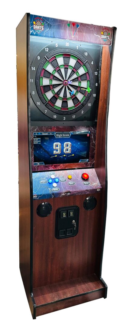 CHERRY DART MACHINE-TAKE AIM ELECTRONIC COIN OPERATED DART BOARD - BRAND NEW FOR HOME AND BUSINESS
