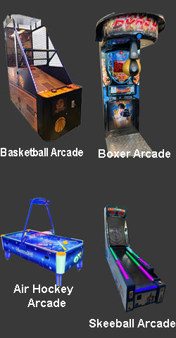 Basketball, Boxing, Air Hockey. Skeeball Machines starting at $4,480.00