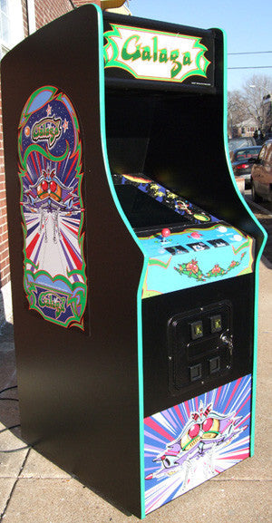 GALAGA ARCADE WITH LOTS OF NEW PARTS-LOOKS AND PLAY LIKE A NEW GAME-HEAVY DUTY, COIN OPERATED, COMMERCIAL GRADE WITH FREE PLAY OPTION