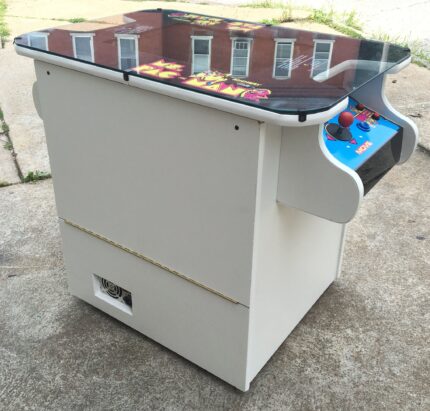 MS PACMAN COCKTAIL ARCADE IN WHITE , PLAYS MS PACMAN AND GALAGA TOO-FREE SHIPPING- 1 YEAR PARTS WARRANTY