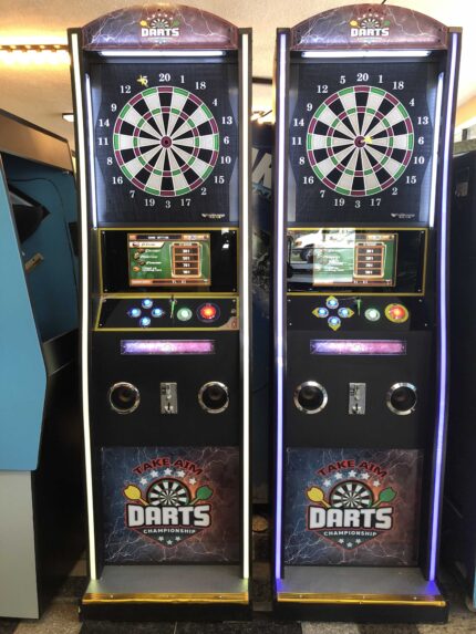 Dart Machine-Take Aim Dart Deluxe Version with LED Lights On The Sides-New Parts, Heavy Duty, Coin Operated, Commercial Grade With Free Play Option