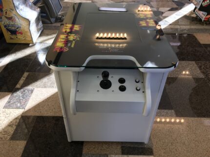 MS PACMAN COCKTAIL ARCADE IN All WHITE , PLAYS MS PACMAN AND GALAGA TOO-FREE SHIPPING- 1 YEAR PARTS WARRANTY