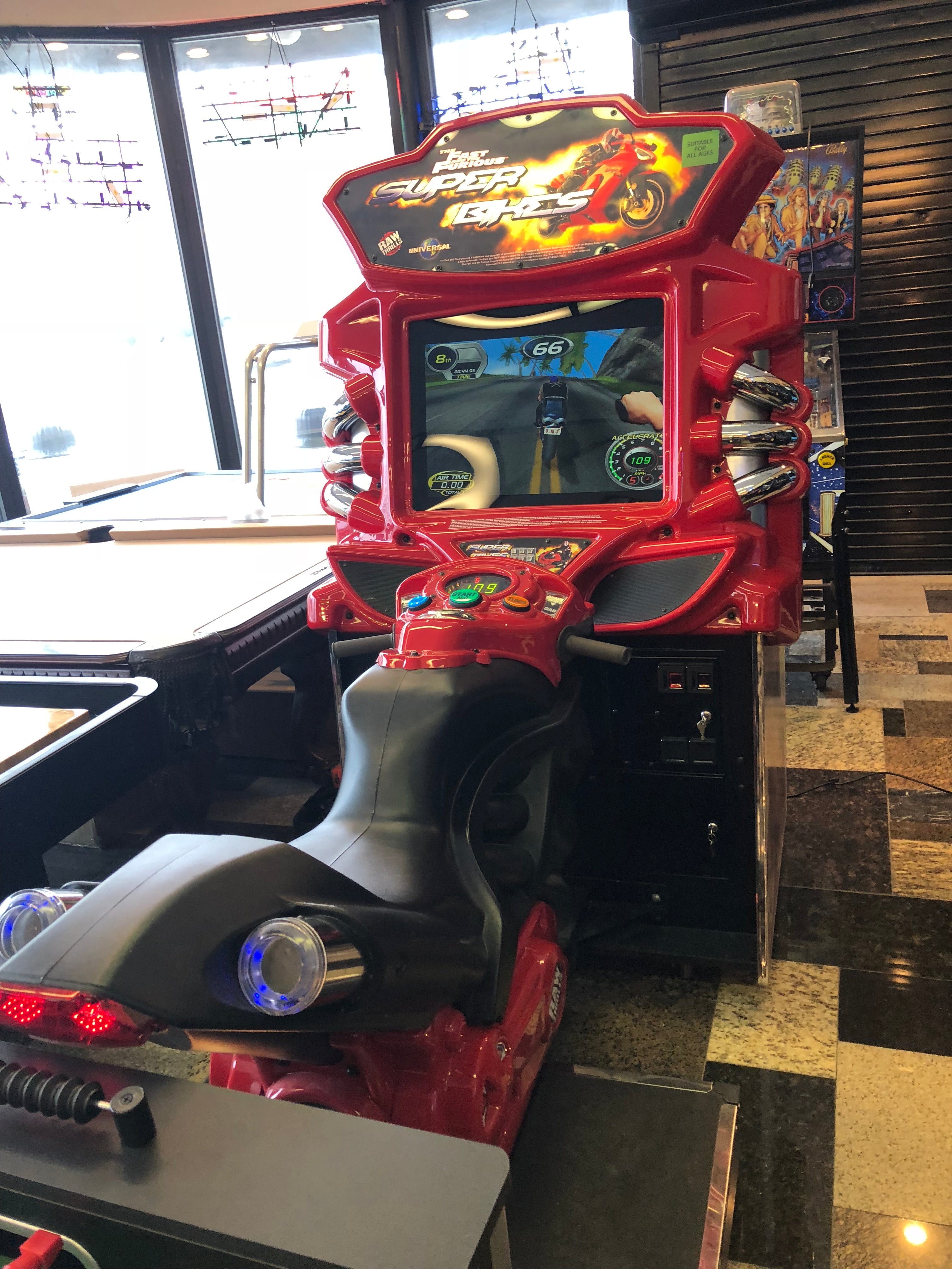 IMG_1306 Fast & Furious Super Bike Sit Down Arcade Game By Raw Thrills, Refurbished , LCD Monitor, Sharp-HEAVY DUTY, COIN OPERATED, COMMERCIAL GRADE WITH FREE PLAY OPTION