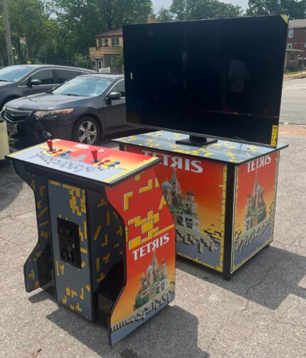 Giant Tetris Pedestal 2 or 4 Player Arcade - You can install up to 5000 games - Choose your own custom graphics and logo