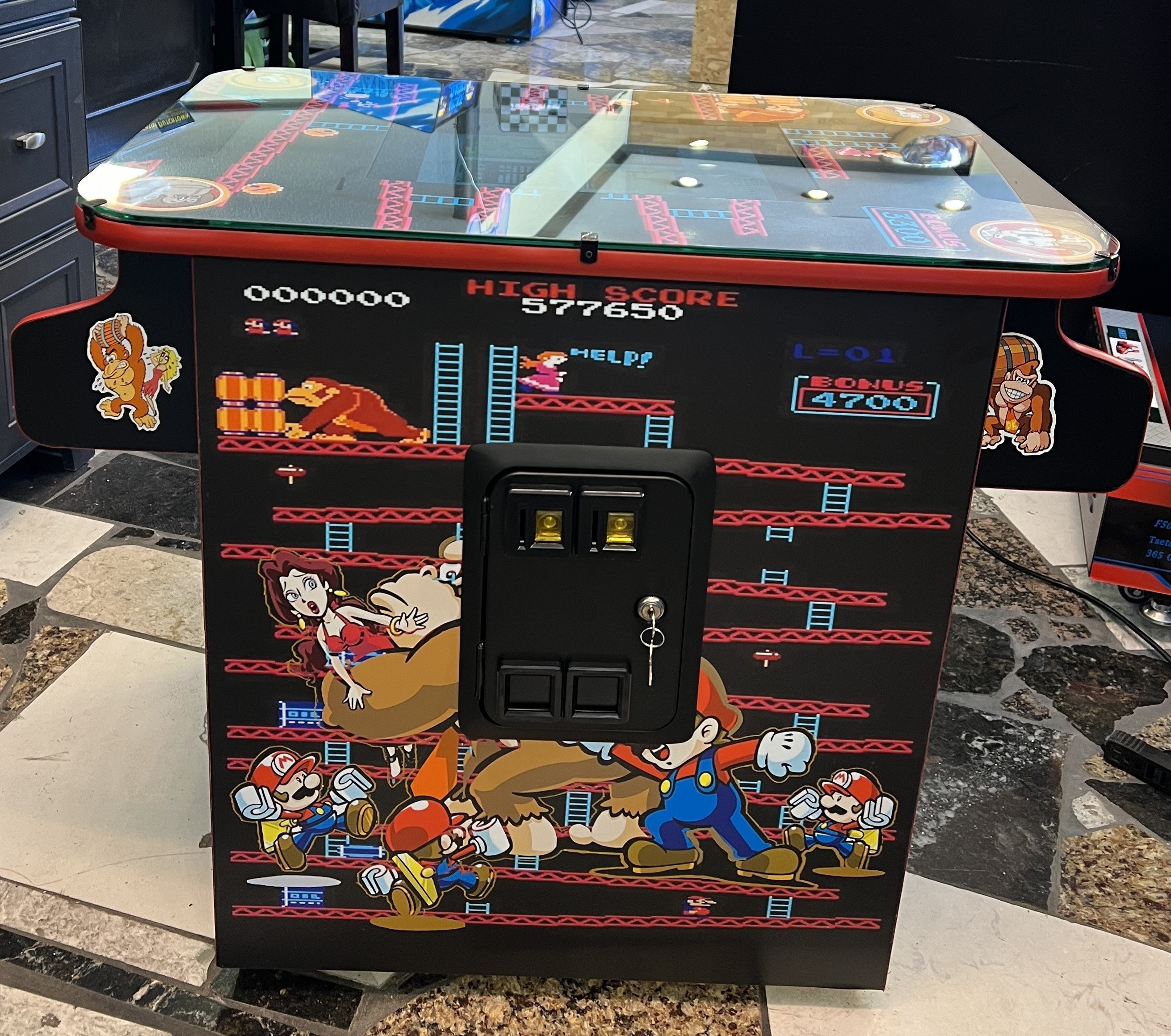 IMG_9207 Donkey Kong Cocktail Arcade - Plays 60 games - Lots of New Parts - Free Shipping