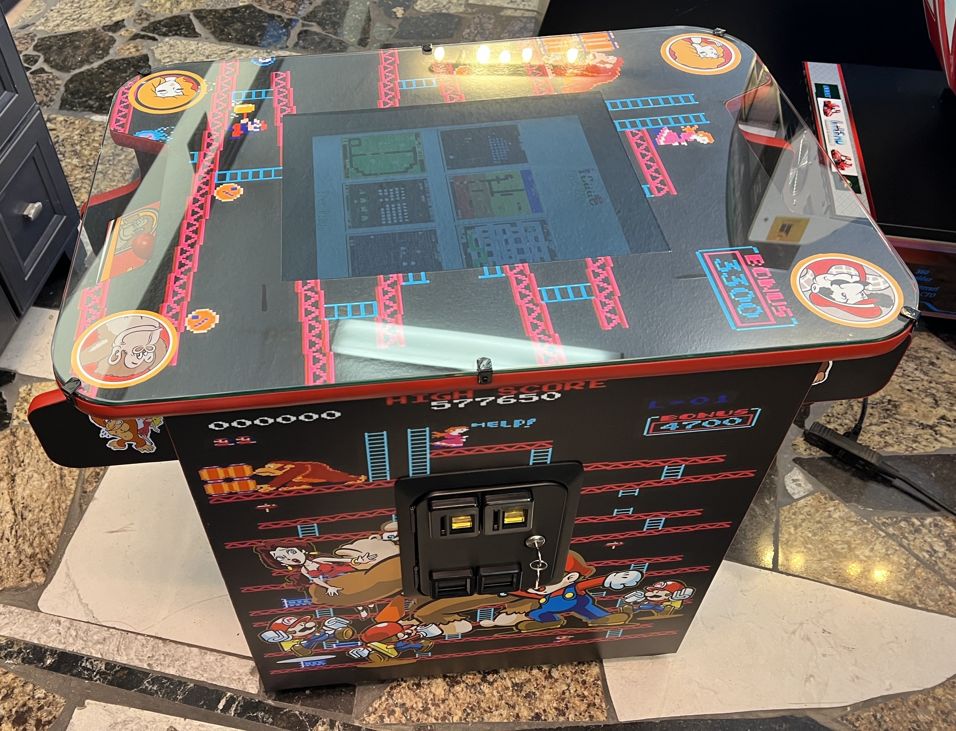 IMG_9208 Donkey Kong Cocktail Arcade - Plays 60 games - Lots of New Parts - Free Shipping