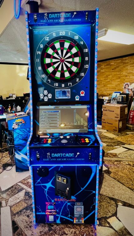 DARTCADE WITH ART WORK BY TAKE AIM DART - BRAND NEW, HEAVY DUTY, COMMERCIAL GRADE - PERFECT FOR HOME AND BUSINESS