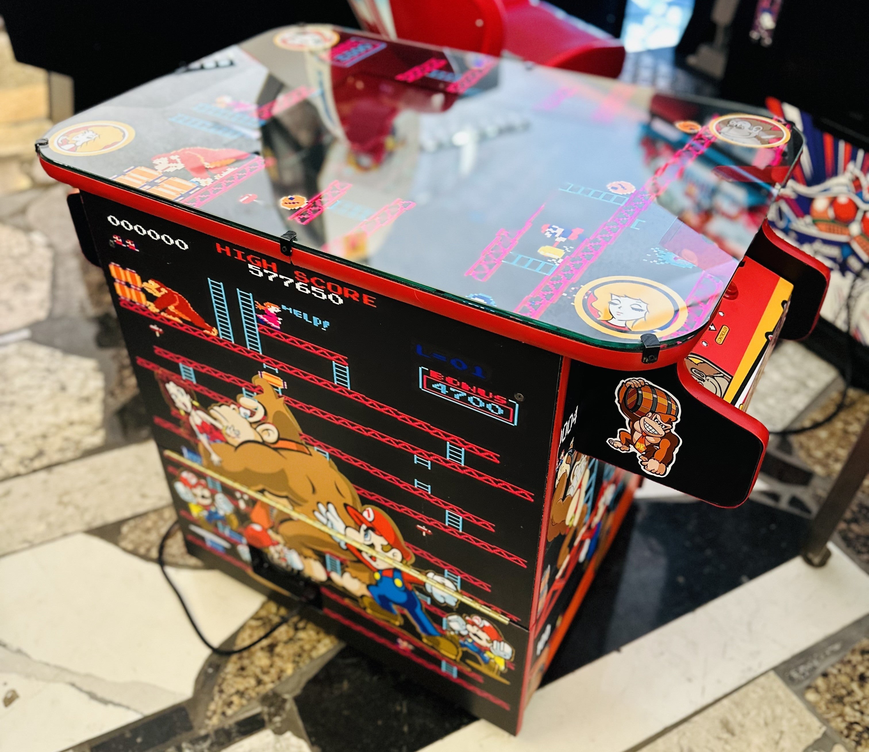 IMG_E1224 Donkey Kong Cocktail Arcade - Plays 60 games - Lots of New Parts - Free Shipping