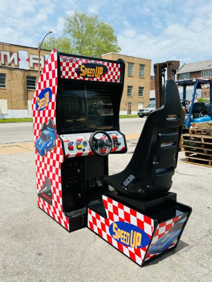SPEED UP DRIVING GAME REFURBISHED- NEW MONITOR-HEAVY DUTY, COIN OPERATED, COMMERCIAL GRADE WITH FREE PLAY OPTION