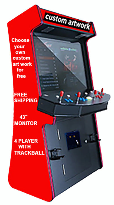Arcade Classic 4 Multi Game, With Trackball - WITH ALL NEW PARTS- HEAVY DUTY, COIN OPERATED, COMMERCIAL GRADE WITH FREE PLAY OPTION-FREE SHIPPING