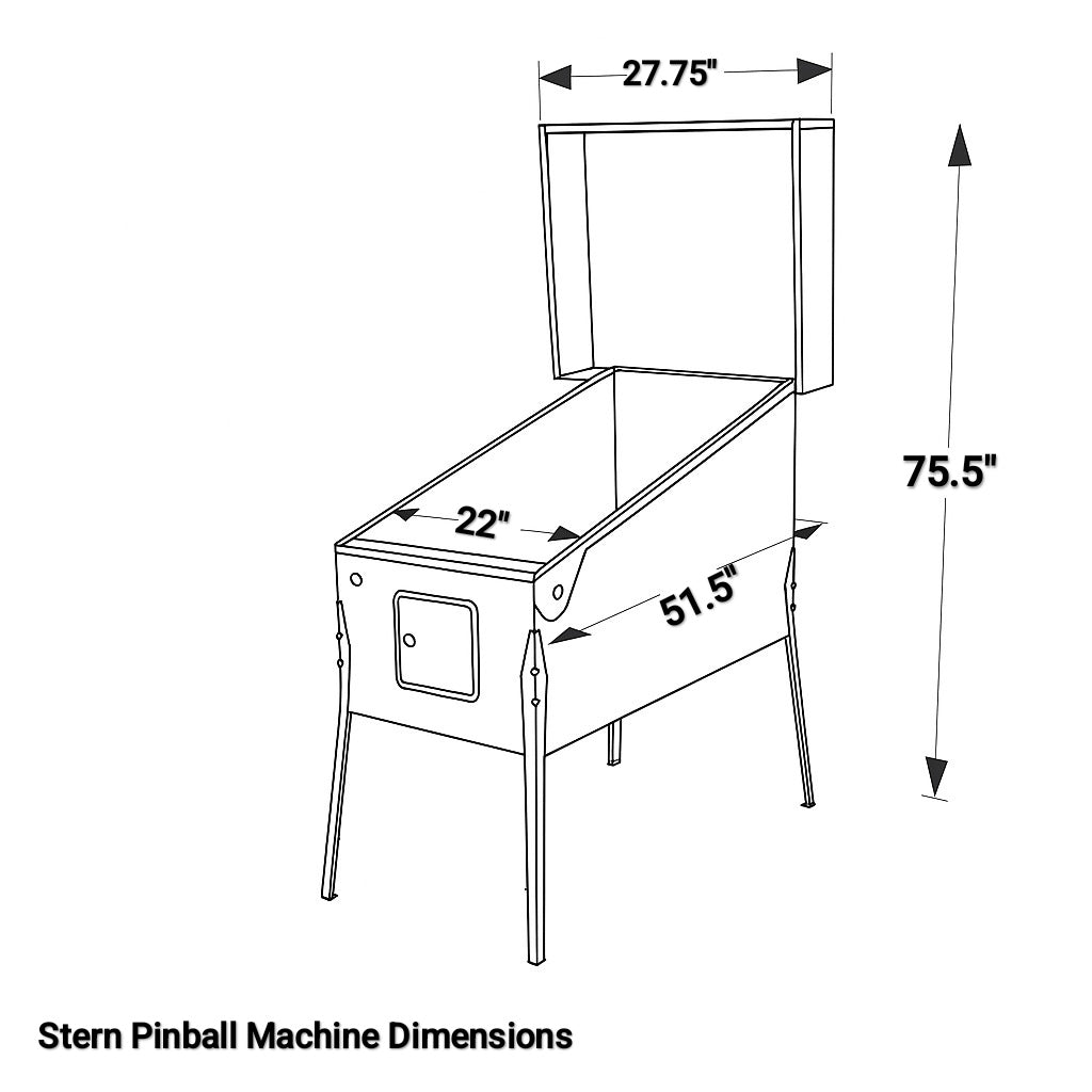 Stern_Pinball_Machine_Dimensions_d4144ae7-9b6d-4341-a58f-023480491e2c Stern | Star Wars: Fall of The Empire | Pro Edition | Pinball Machine